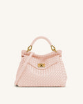Lucia Classic Woven Top Handle Bag - Pink