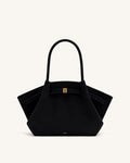 Hana Medium Faux Suede Tote Bag - Black