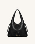 Celandra Drawstring Hobo Bag - Black
