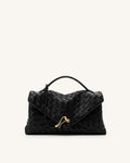 Celeste Woven Envelope Bag - Black