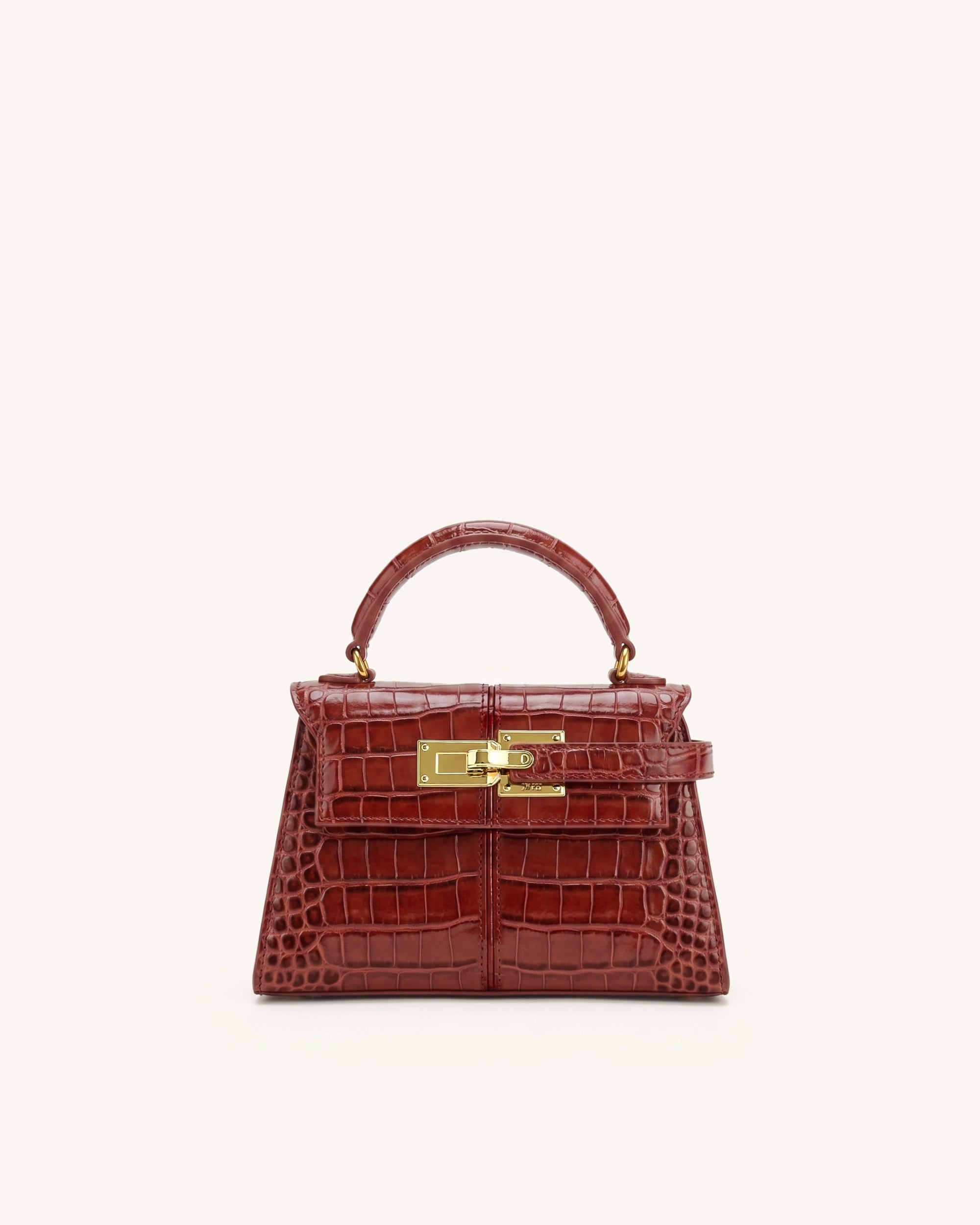 Elise Top Handle Bag - Burgundy Croc