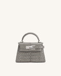 Elise Top Handle Bag - Grey Croc