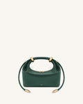 Ellie Metal Ring Embellished Top Handle Bag - Forest Green