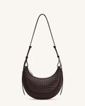 Sharon Woven Crossbody Bag - Coffee Brown