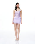 Atticus 3D Floral Sequin Mini Dress - Purple