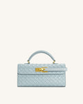 Keyla Weave Texture Top Handle Bag - Blue