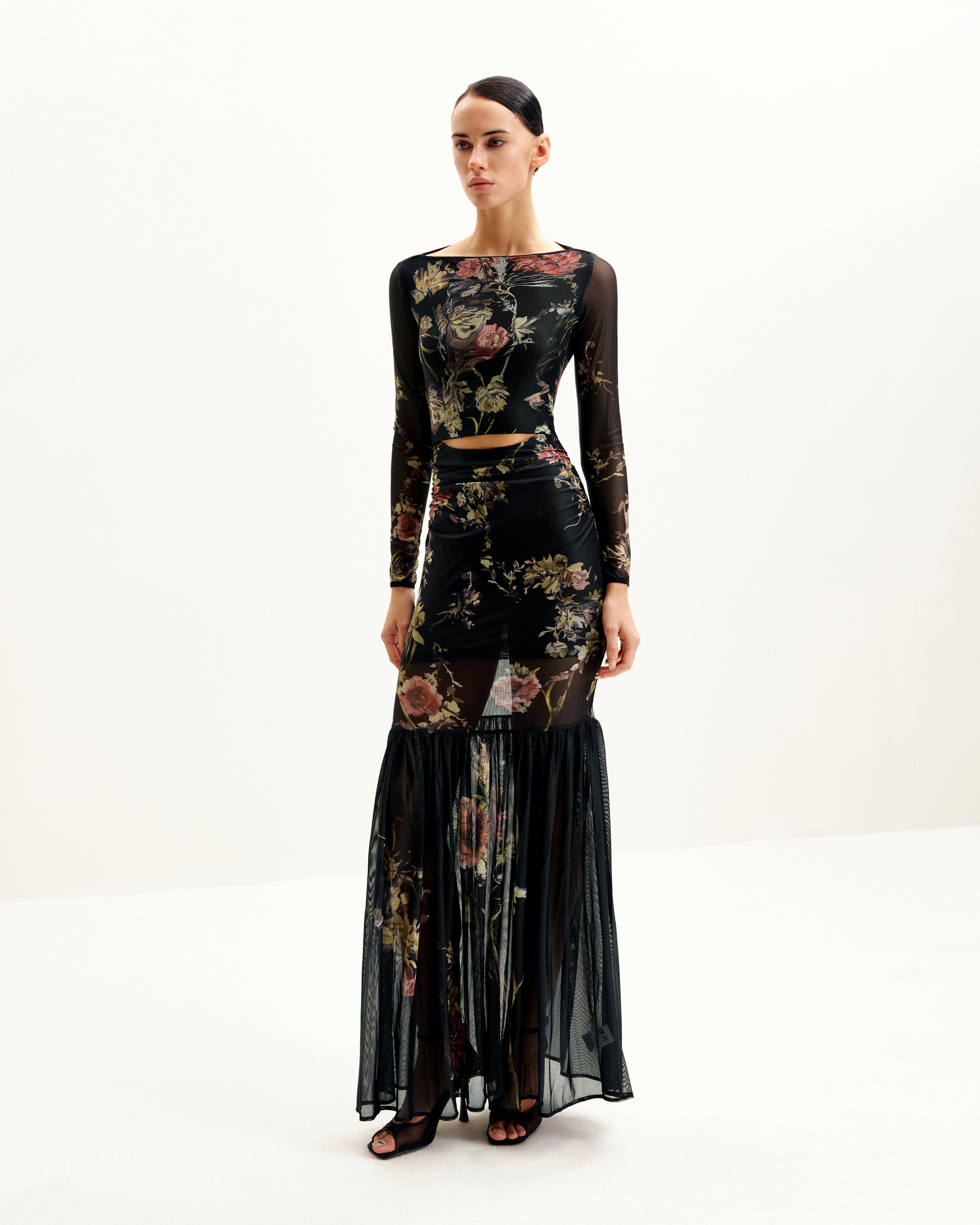 Alicia Printed Mesh Dress - Multicolor