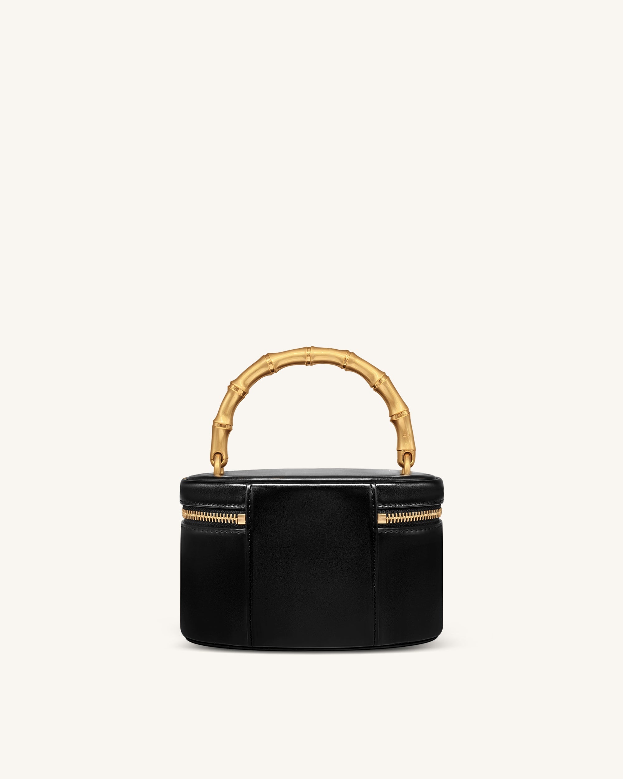 Natalie Metal Geometric Pendant Handle Bag - Black