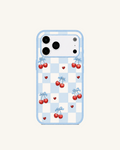 Cherry Checkerboard Phone Case – Blue