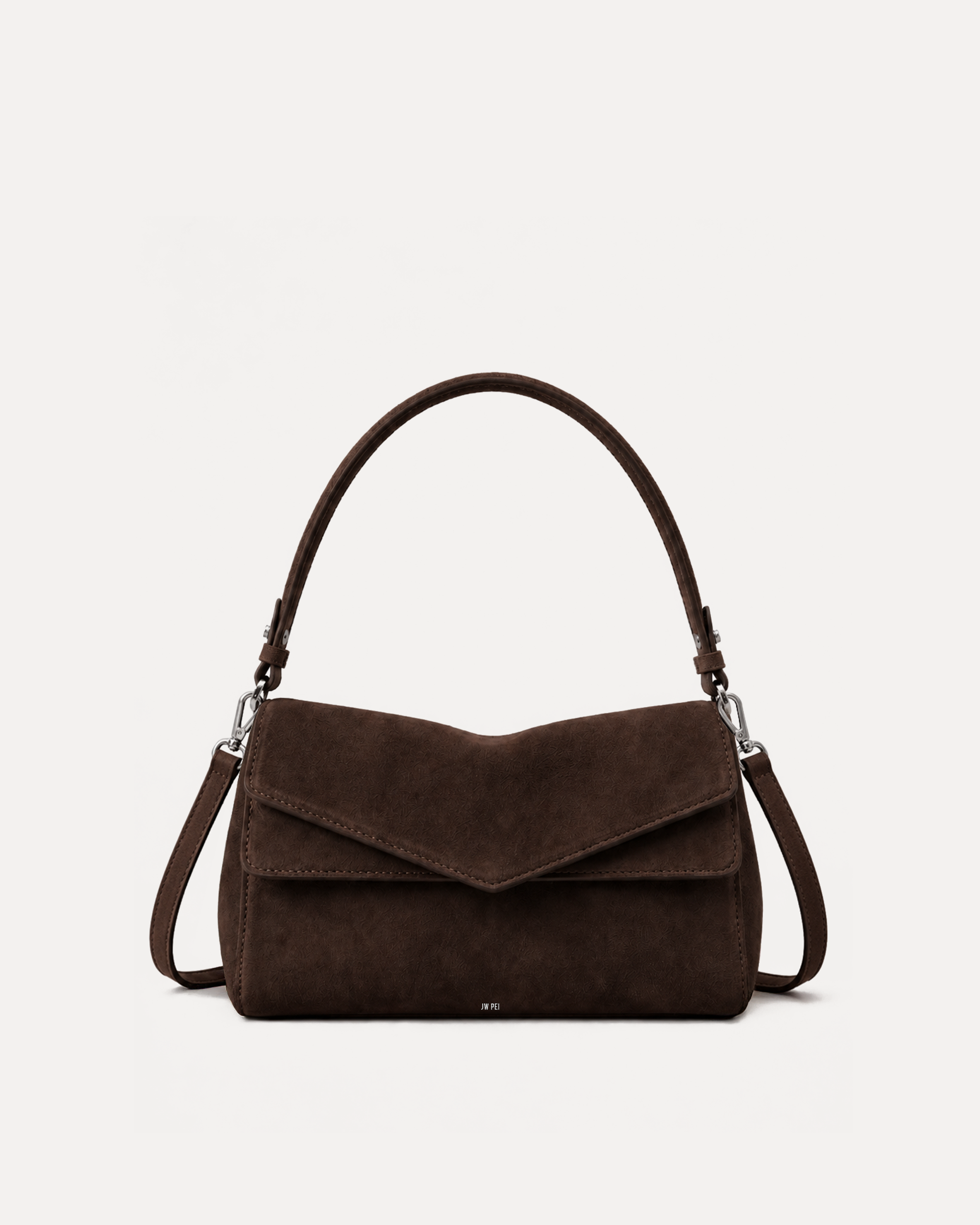 Mia Faux Suede Crossbody Bag - Brown