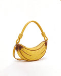 Banana Embroidered Top Handle Bag - Yellow