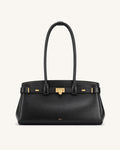 Ziva East-West Long Handle Tote Bag - Black