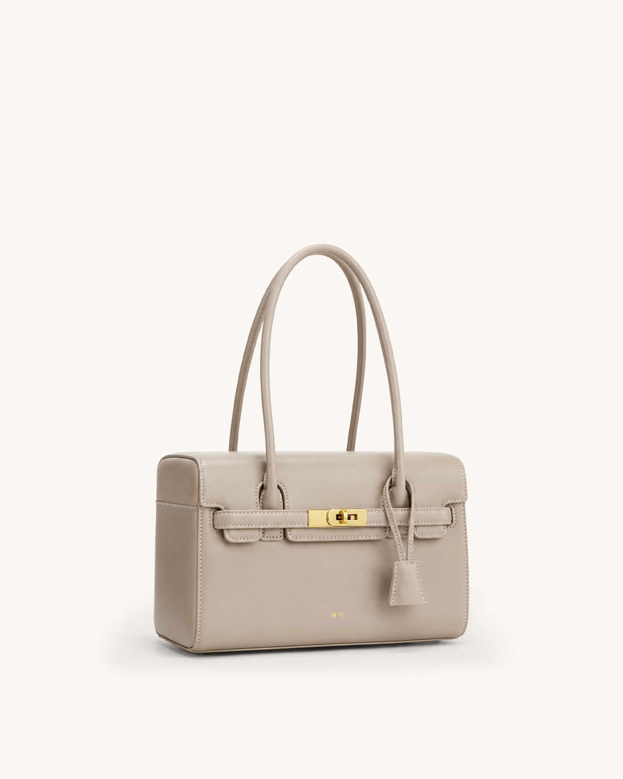 Yara Structured Flap Shoulder Bag - Taupe