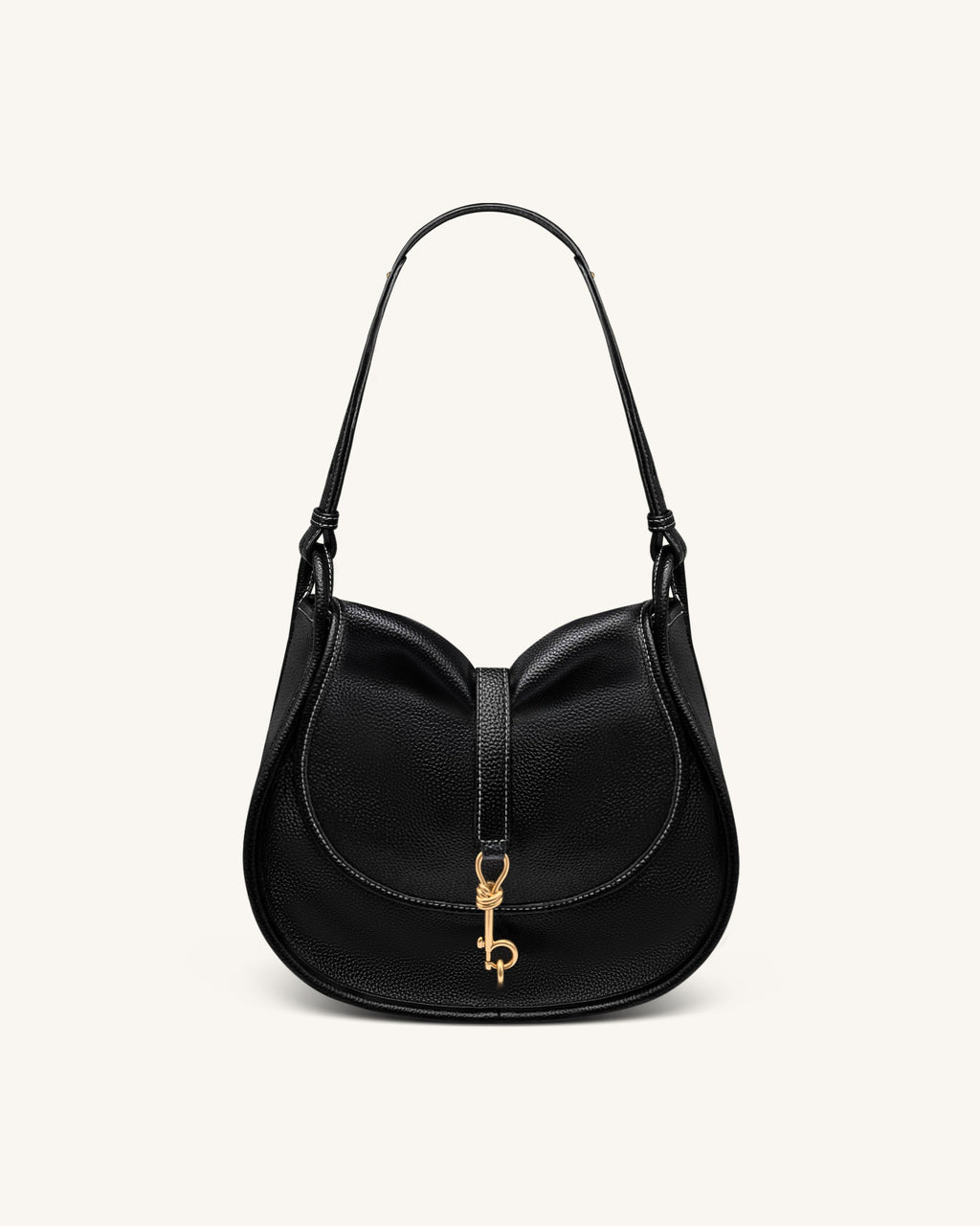 Arla Small Hobo Bag - Black Pebbled
