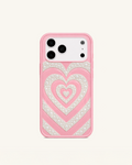 Pearl Heart Pattern Phone Case – Pink