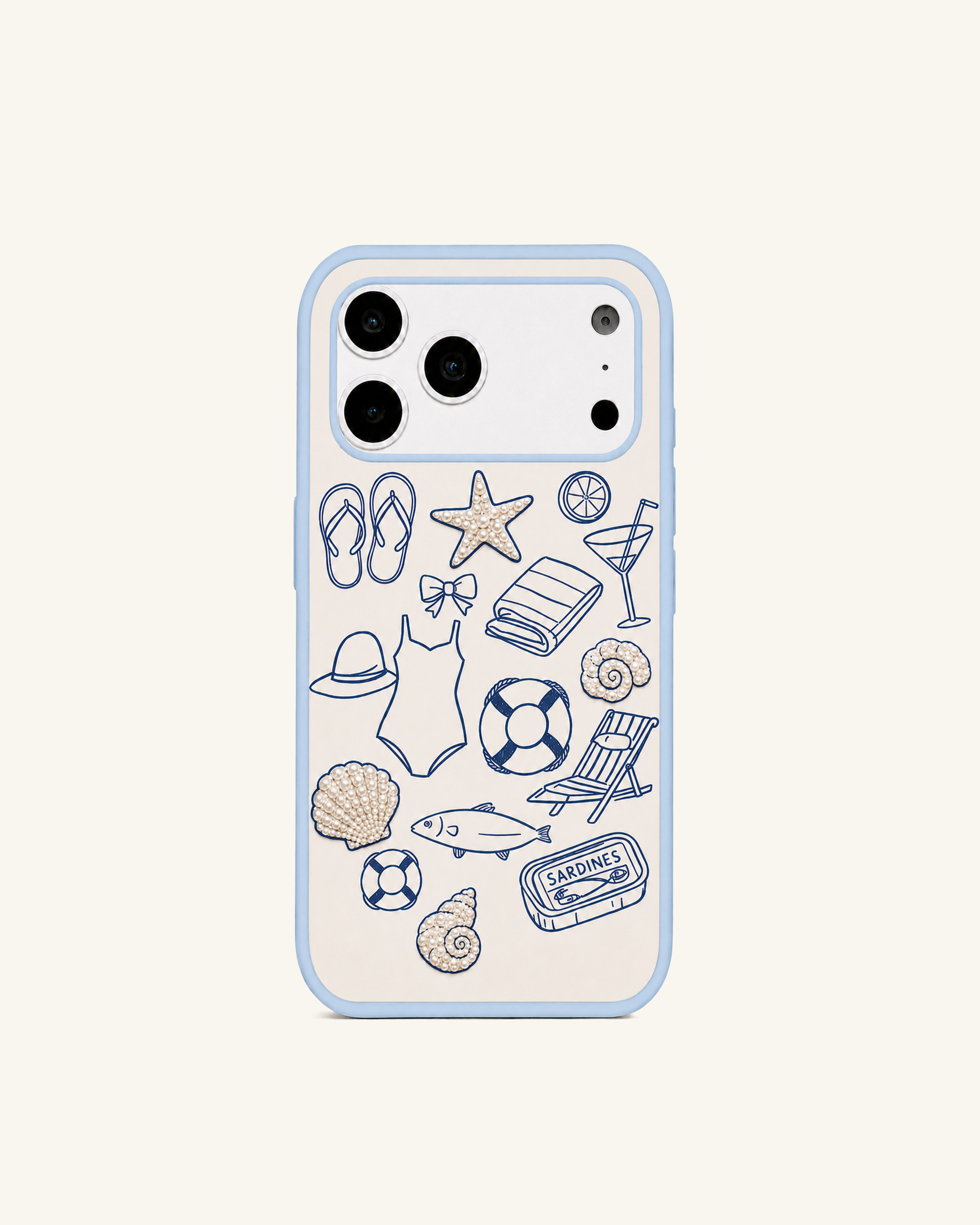 Beach Icons Phone Case – Blue
