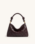Orla Woven Knotted Shoulder Bag - Deep Burgundy