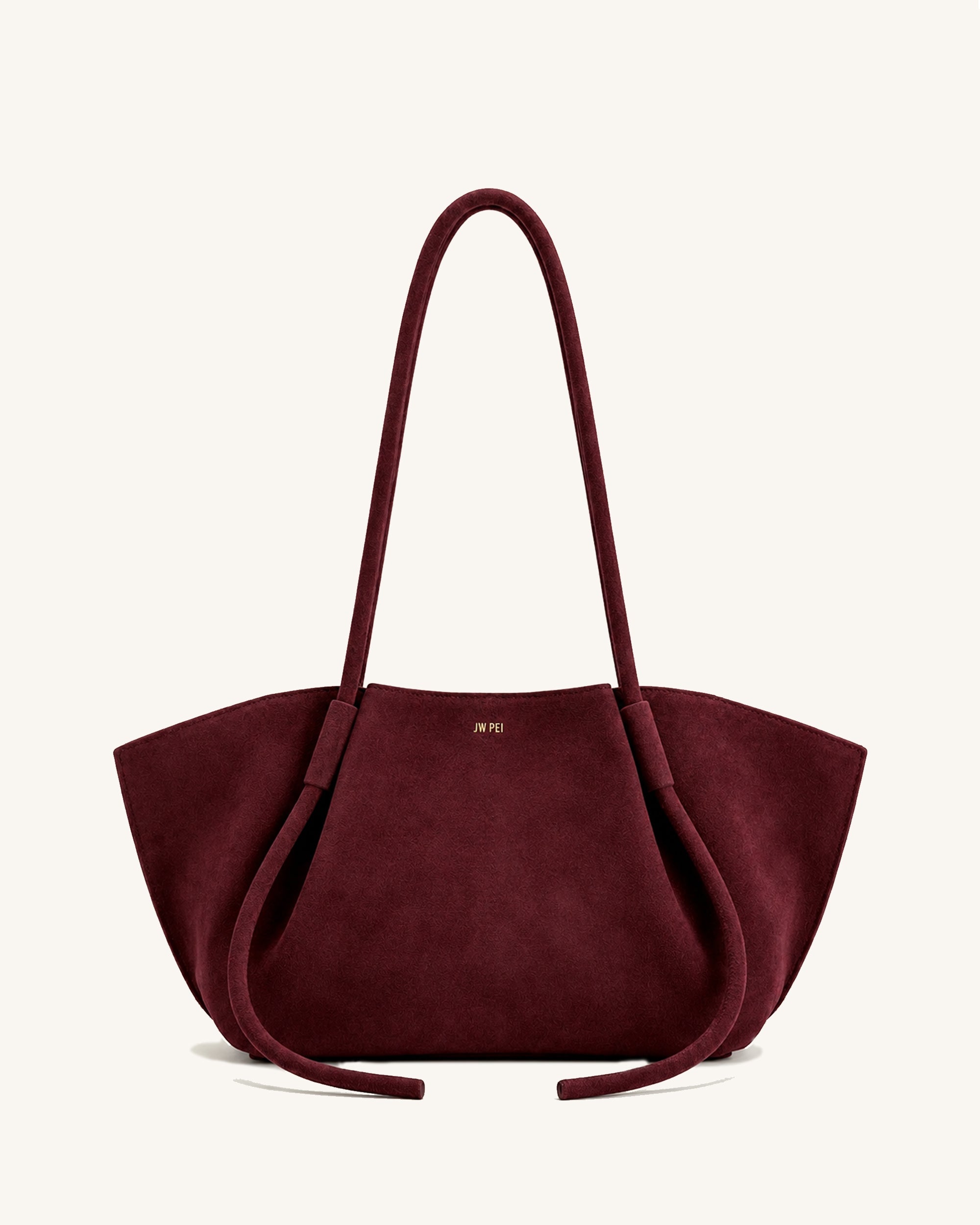 Nala Soft Faux Suede Shoulder Bag - Burgundy